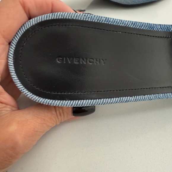 GIVENCHY Denim Slide Sandals Block Heel 40 - Picture 6 of 9